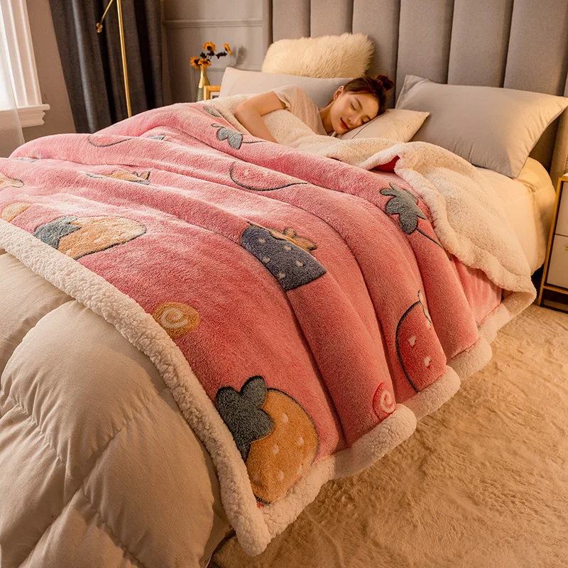 Customized Flannel Fleece Cartoon Print 3D Emboss Super Soft Child Blankets Fur Blankets