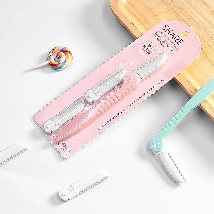 Disposable stainless steel blade candy color eyebrow razor trimmer
