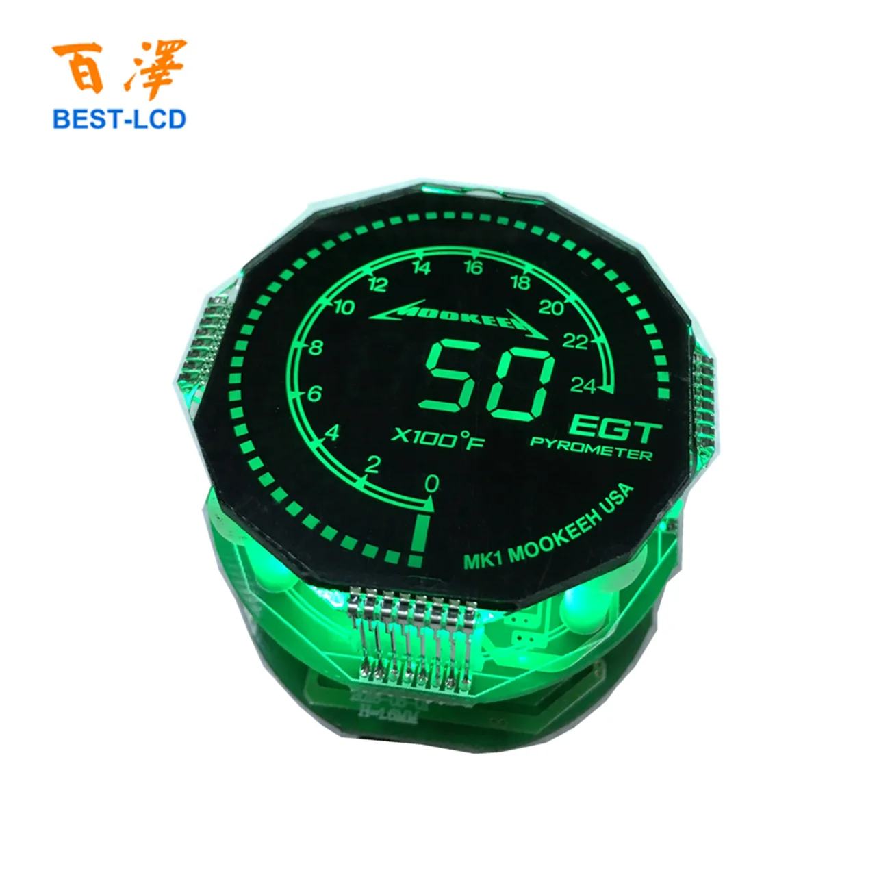 PMVA customized Round Shape Graphic LCD Display With Green/Blue/White/Red LED Backlight For Automobile/Motorbikes