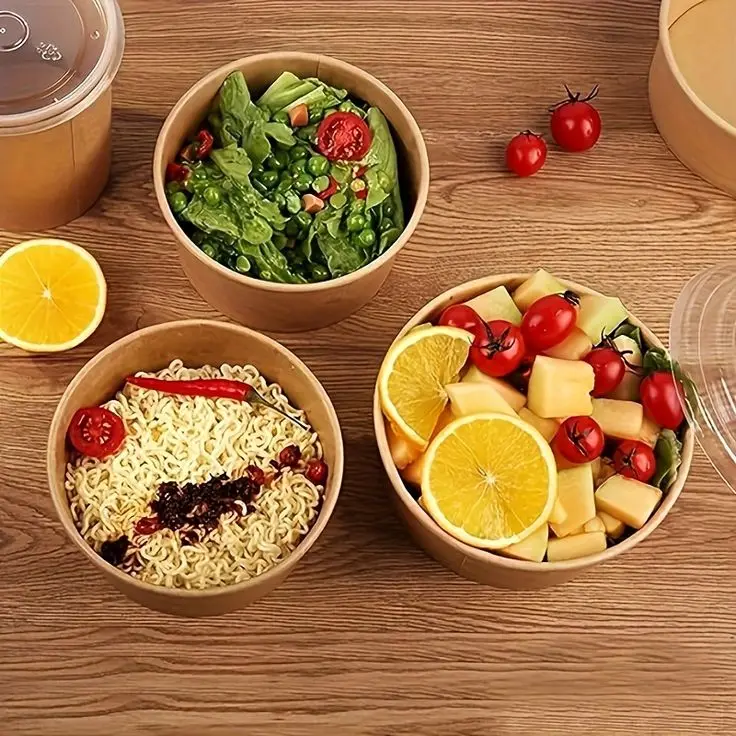 500ml 750ml 1500ml Disposable Paper Bowls and Plates for Meals and Catering