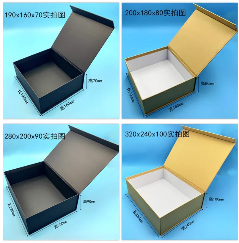 custom black flap paper rigid perfume gift packaging magnet box