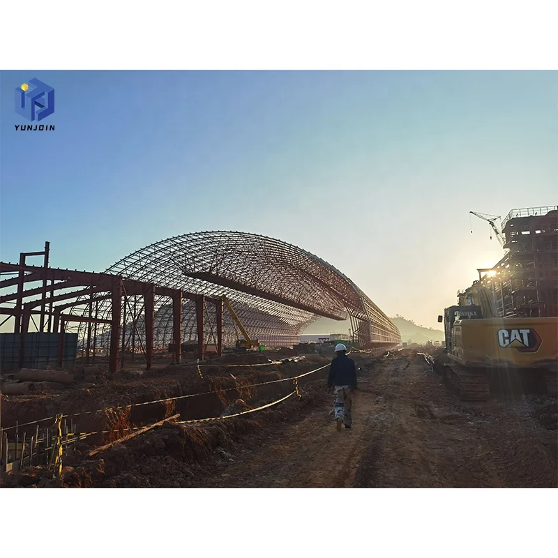 Bolt Ball Joints Space Frame Steel Structure Stadium Bleacher Canopy Metal Construction Steel Structure Shed