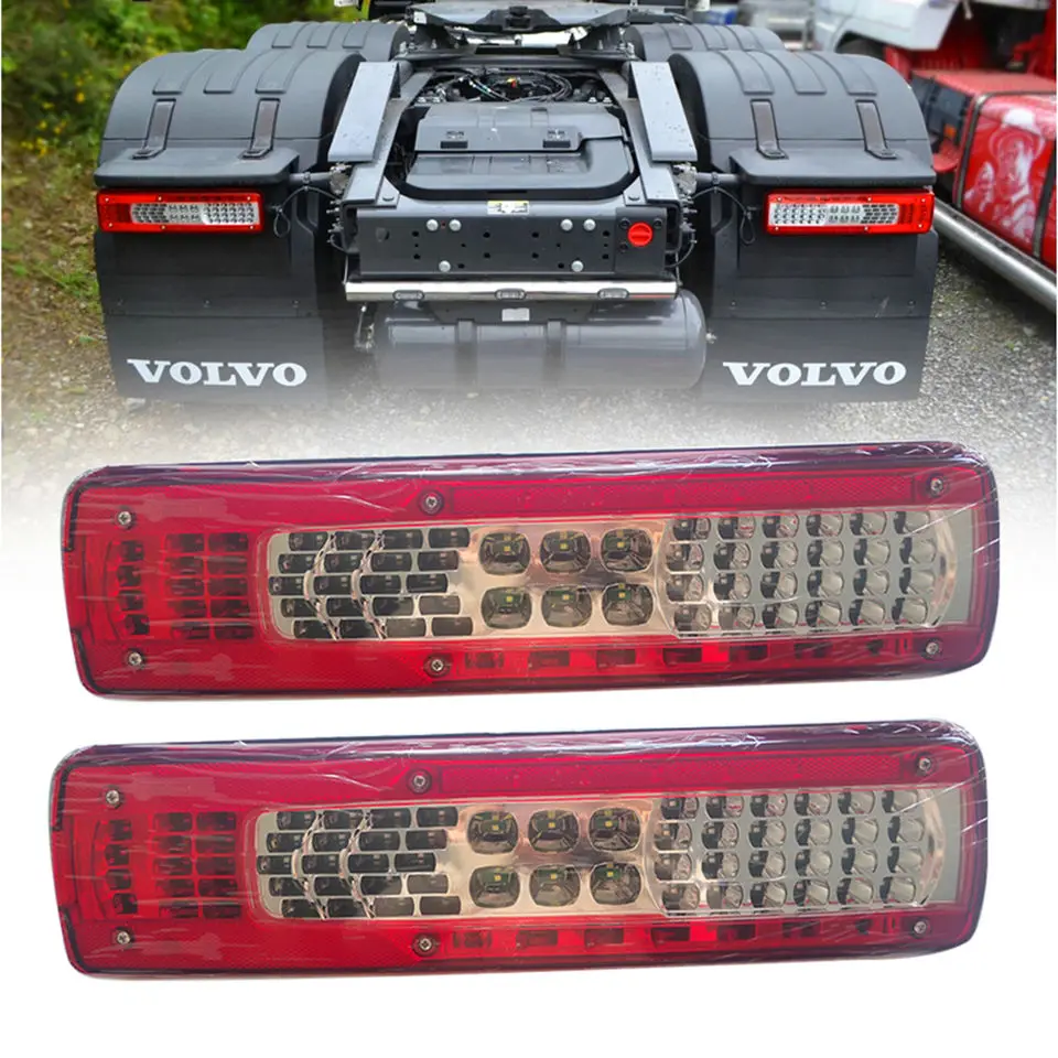 Wholesale Car LED Rear Taillight Tail Lights for Volvo FH4 FH02 FM420/460 Truck Trailer With Buzzer Tractor iron ox tail lamp