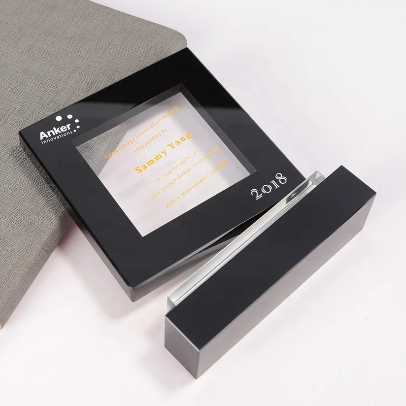 2021 New Design Crystal Glass Clapperboard Trophy Slate Shaped Crystal Souvenirs Gift Film Clapperboard Crystal trophy Awards