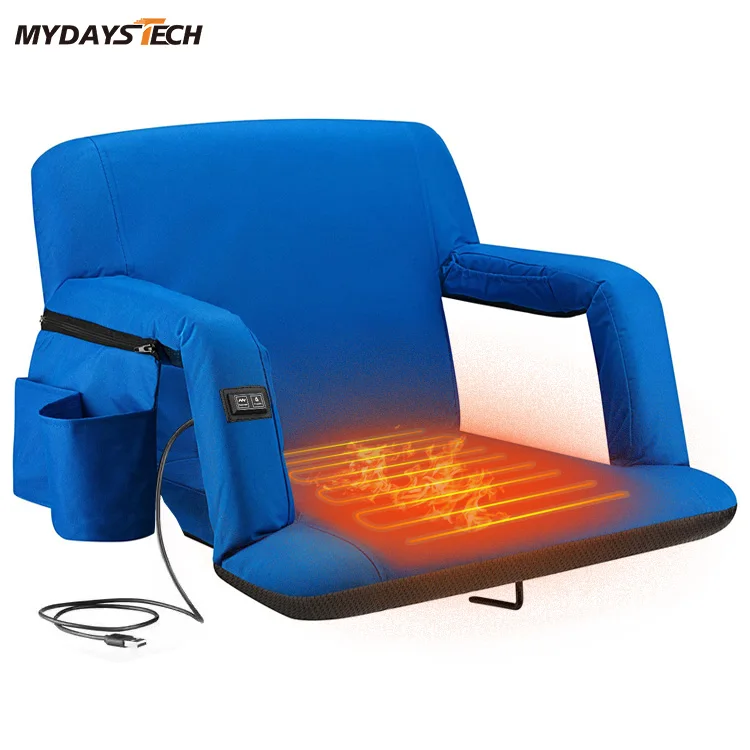 Mydays Outdoor Customization Portable Folding Backpack Heating Stadium Seat Chair Cushion with 3 Levels Temperture Control