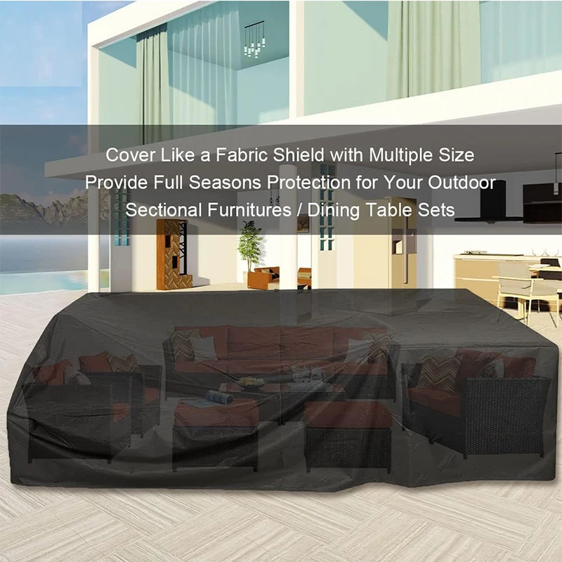 210D Oxford Waterproof Garden Furniture Cover for Outdoor Courtyard Table and Chair or Sofa Dust-Proof Protection