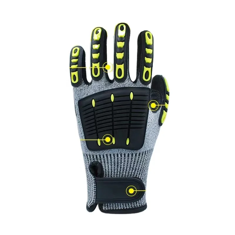 Customized Safety Work Impact Protective Gloves Cut Resistant Anti Impact Shock Proof TPR Gloves