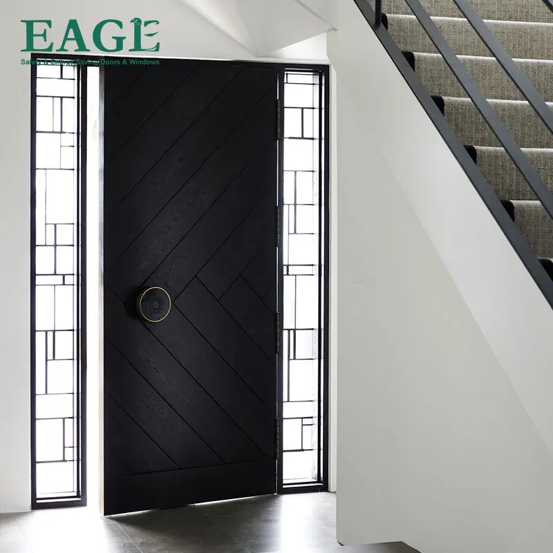 Factory design exterior safety steel doors for home stainless steel glass door dealer sales