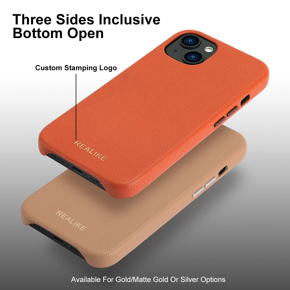 Customized Logo New Design Vegan Pebble Striped Leather Mobile Phone Bags & Cases For iPhone 13 with Independent metal button