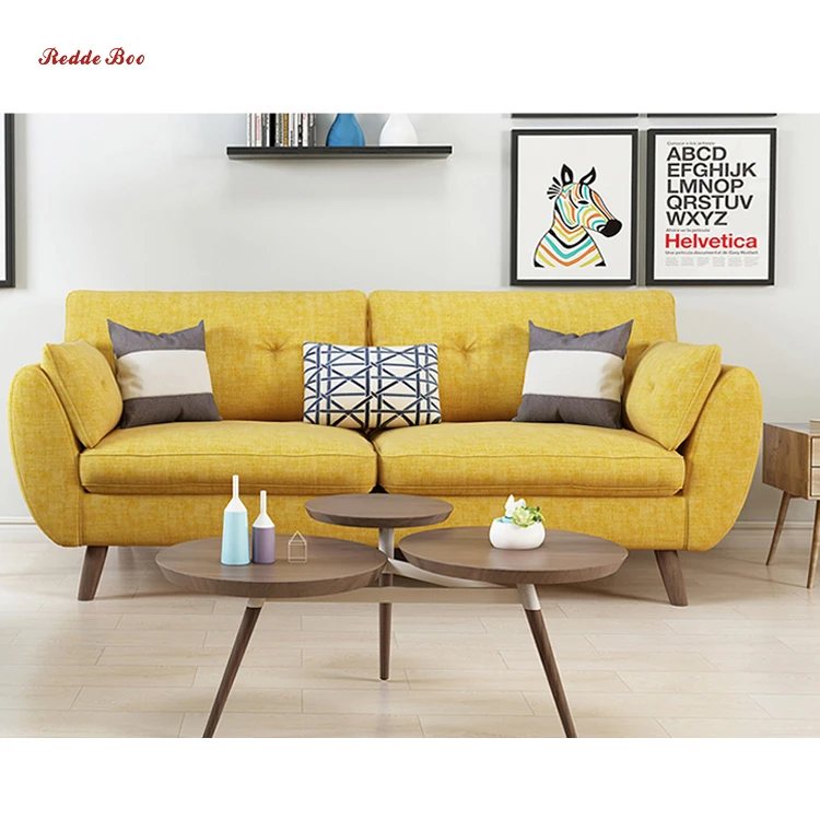 Minimalist style small apartment furniture saving space easily assemble fabric sofa 95
