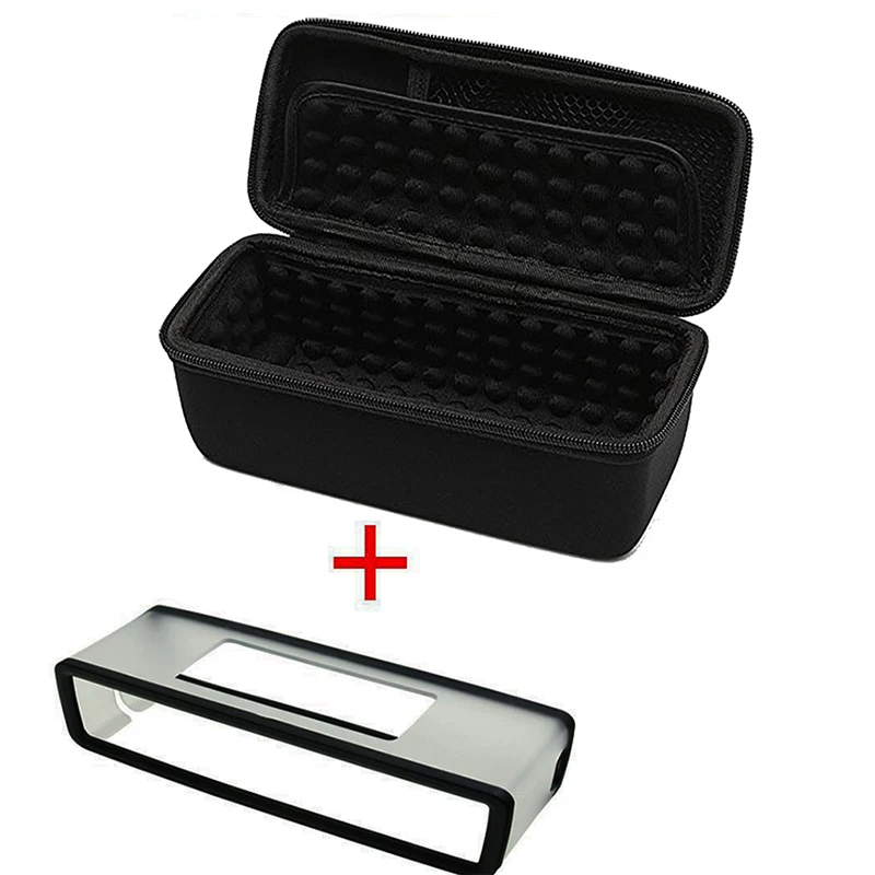 hard travel carrying case with soft inside cover for bose sound link mini 2 speaker accessory zipper casing with hook