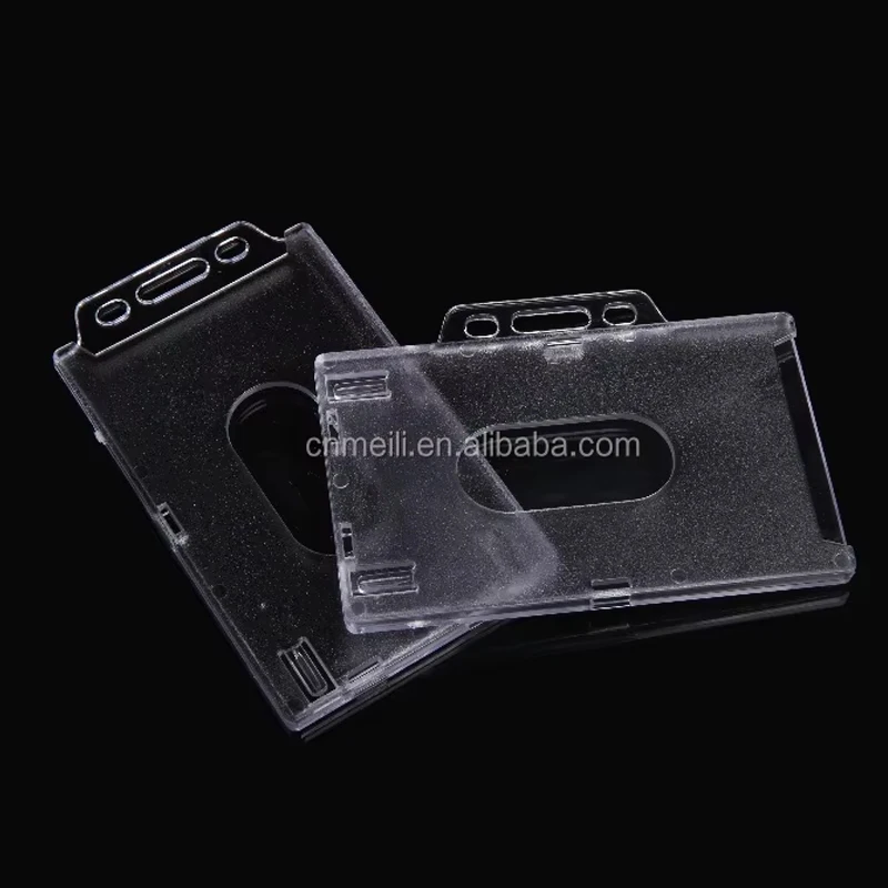 Hard Plastic Transparent Horizontal Clear id Badge card holder cover