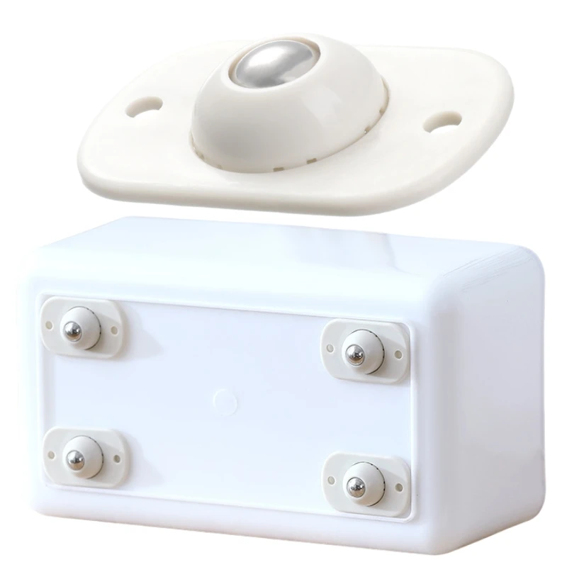 4PCS Self Adhesive Caster Mini Swivel Wheels Stainless Steel Universal Wheel 360 Rotation Pulley for Furniture Trash Can