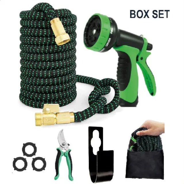 50 футов 75 100 150 2 слоя улучшенной прочности ткани расширяемый гибкий Регулируемый выдвижной садовый шланг