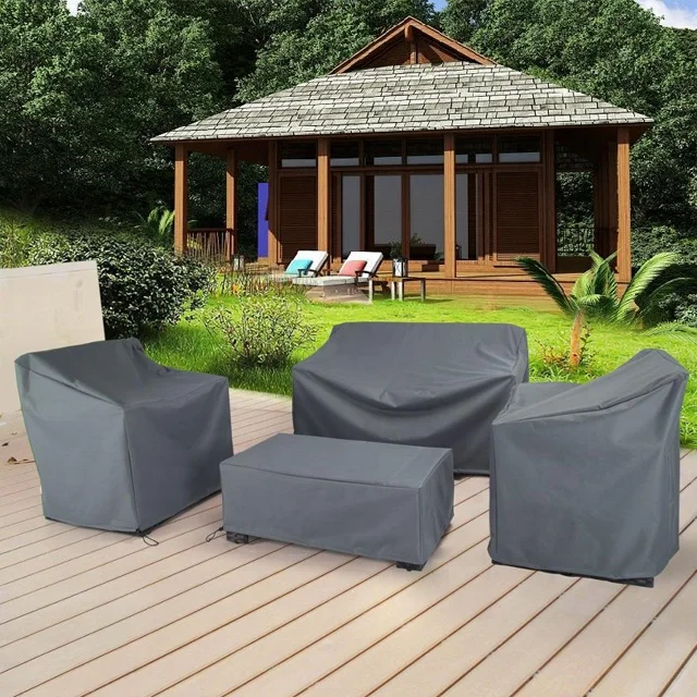 
High quality 600D Oxford fabric furniture waterproof cover outdoor sofa rainproof cover garden table and chair set cover 