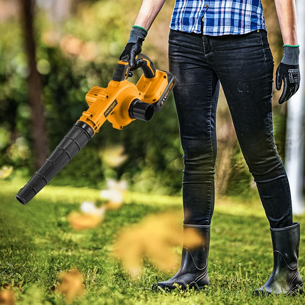 MANRUN 18V Cordless Mini Leaf Dust Cleaning Blower Dust and Suction Blower