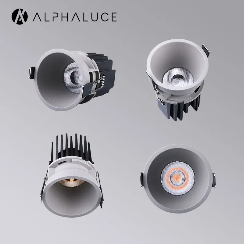 Alpha Hotel Project Antiglair Cob Lighting Round Recess Adjustable Ip54 Downlight Led