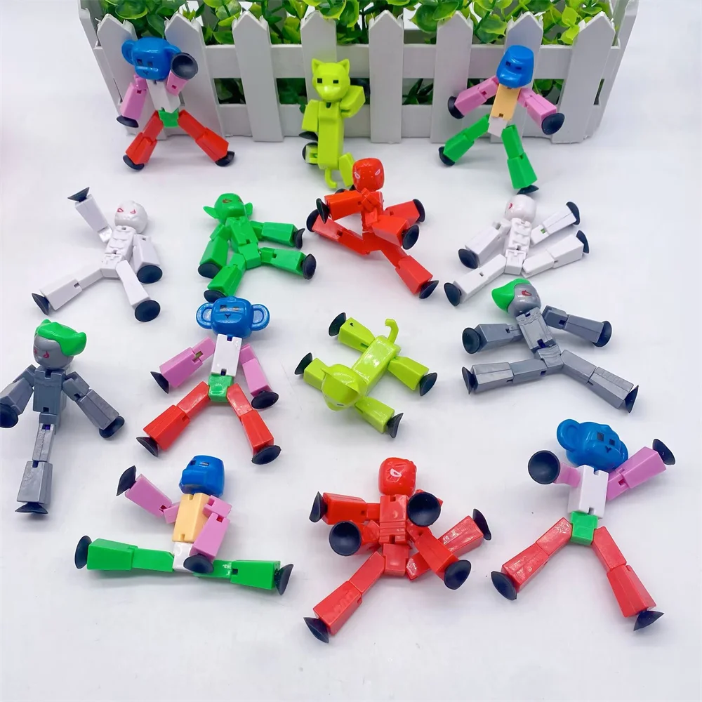 Suction Cup funny stick toy Robot action figure children gifts Small toys models randomly