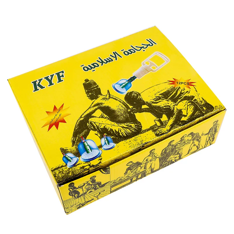 12pcs Chinese Plastic Facial Cupping Therapy Massage Set Ventouse hijama Cuping Cups Vacuum Cans