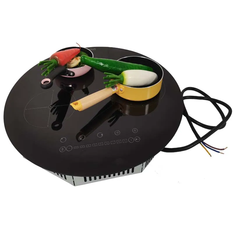 Hot Sale New Design Round Hotplate 3 Zone Induction Cooker Electric Touch Control Stove Hob Cooking