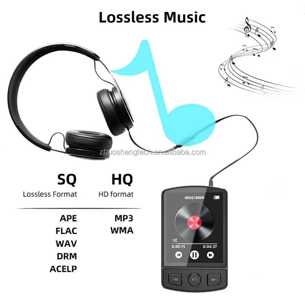 Портативный беспроводной MP3-плеер Стерео Динамик Мини MP4 Воспроизведение видео со светодиодным экраном FM радио Запись для Walkman