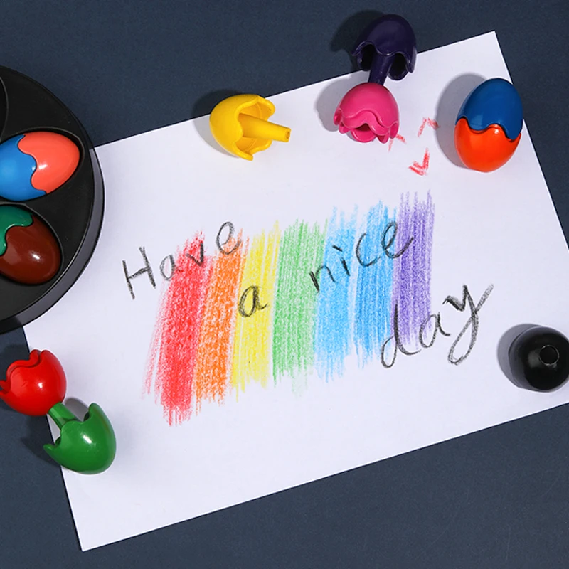 MOBEE multi color washable crayon de couleur dinosaur eggs wax crayon kids easy to grasp non toxic toy crayon set for toddlers
