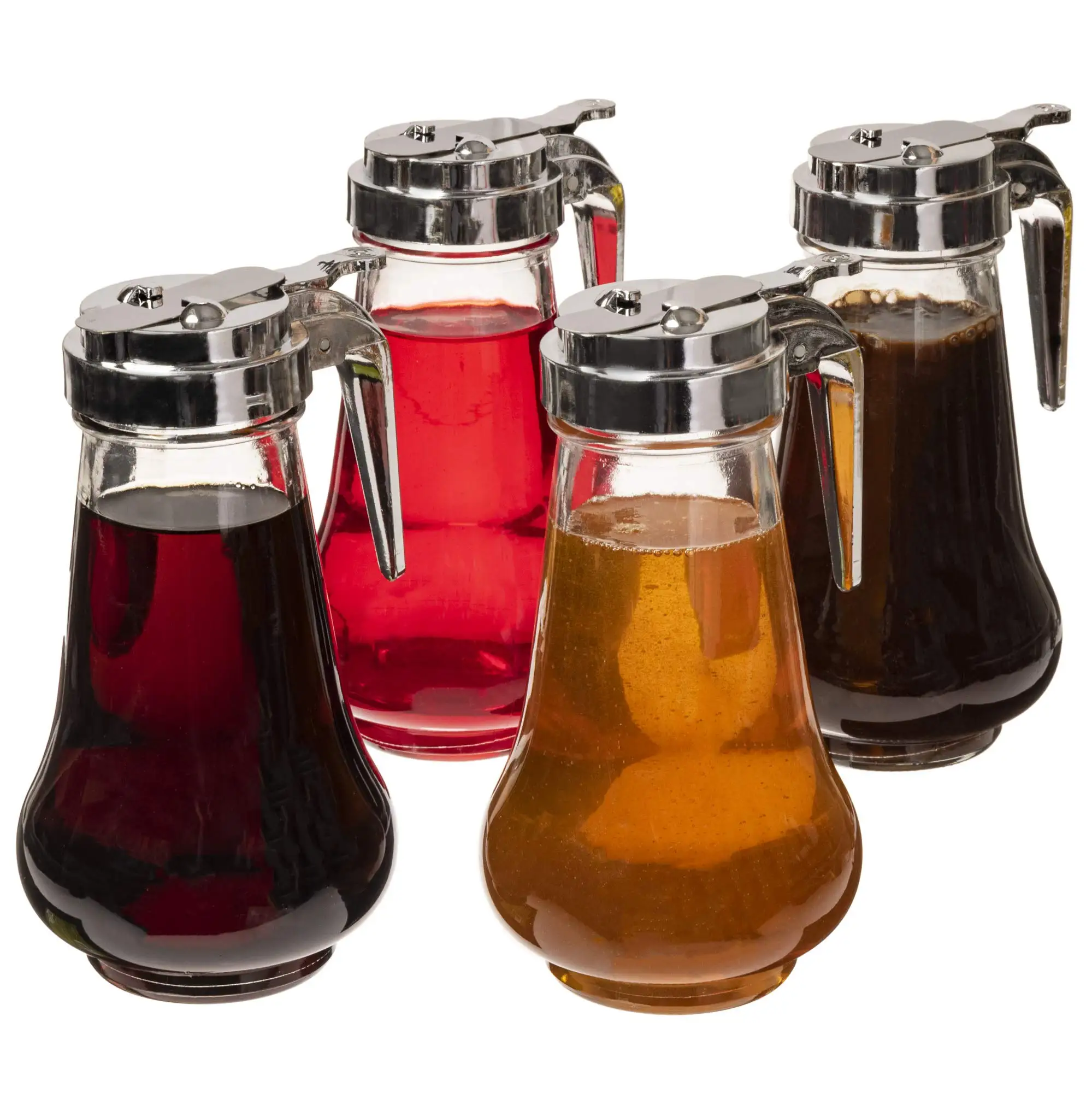Glass Bottle No-Drip Pourers for Maple Syrup, Salad Dressings, Honey, Sugar, Oils, Sauces, & Condiments