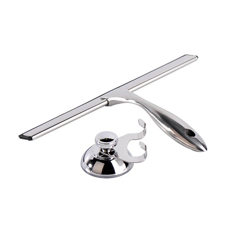 Window Glass Wiper with 3M Hook Shower Squeegee Factory Price Stainless Steel with Replaceable Rubber Blade