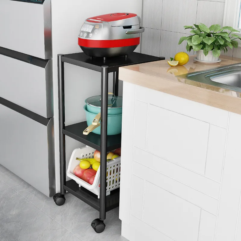 Kitchen Storage Rack Vegetable Basket Fruit And Vegetable Rack Floor Type Multi-layer storage trolley kitchen cart