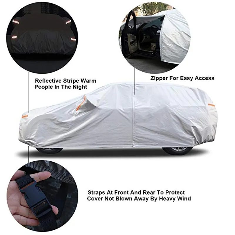 Car Cover Outdoor Protection Full Exterior Sunshade Dustproof Protection Cover Universal for Hatchback Sedan SUV
