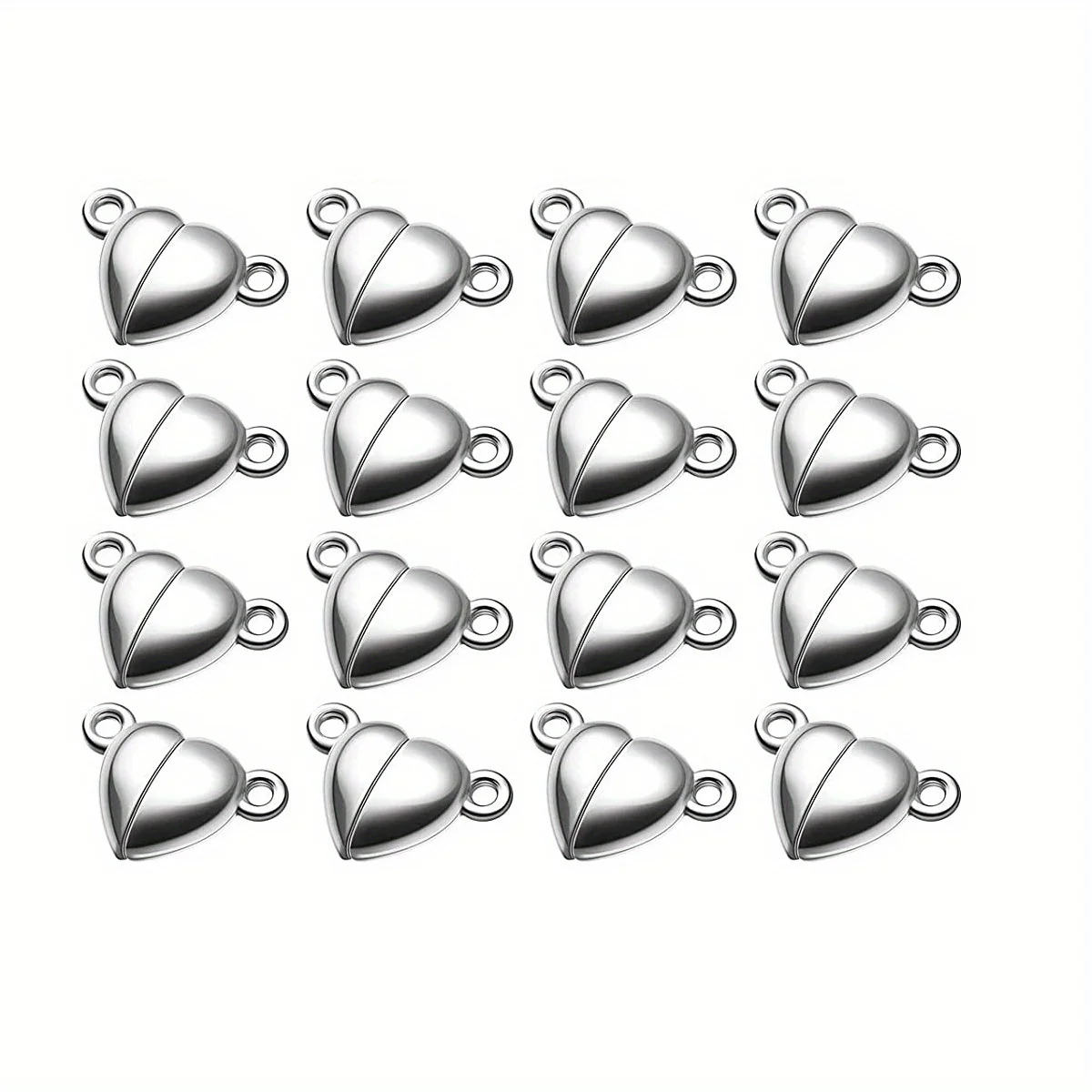 Queena Heart Shaped Magnetic Clasps For Jewelry Golden Silver Magnetic Clasps For Bracelet Necklace Making DIY Jewelry