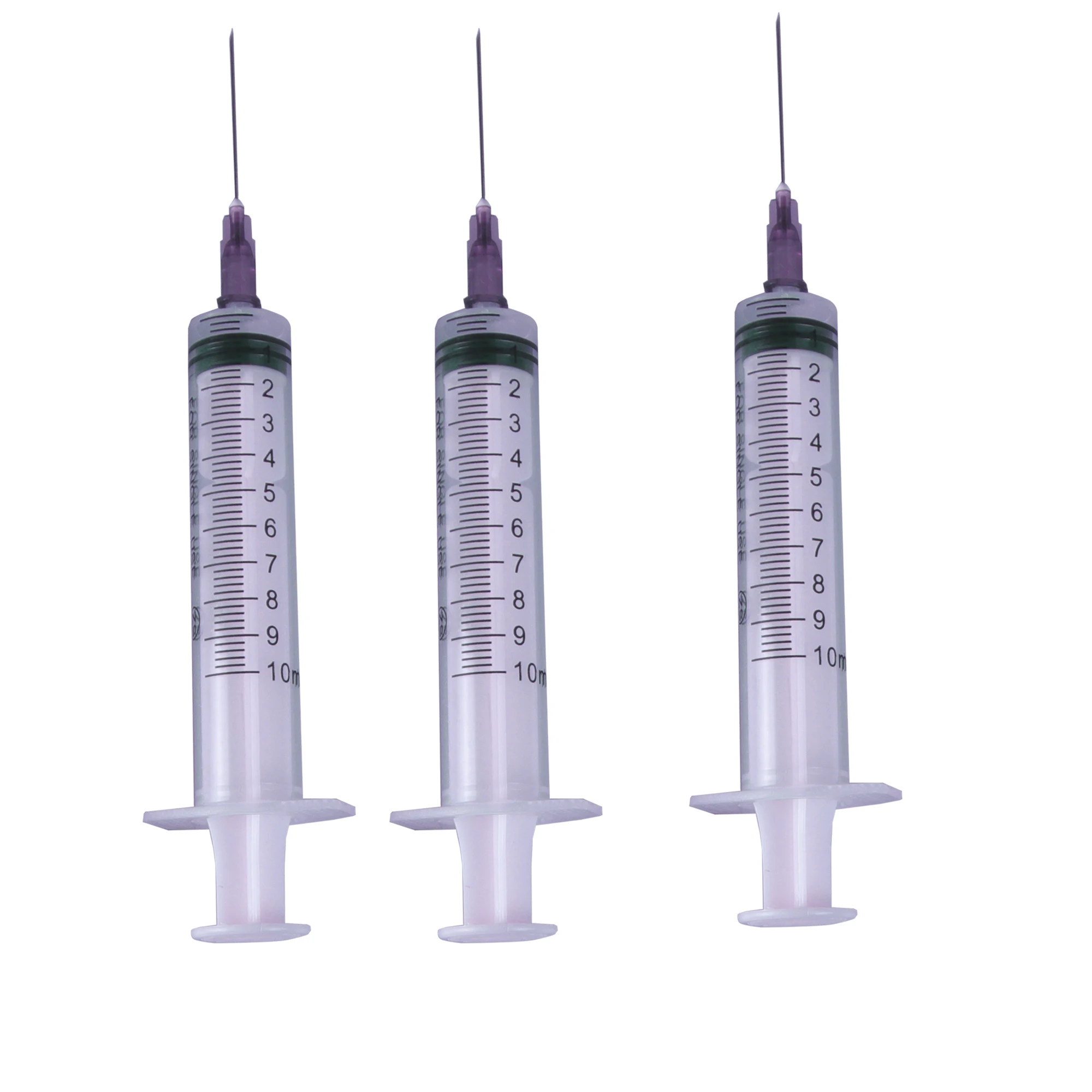 Sterilized disposable plastic injection syringe for hospitai use