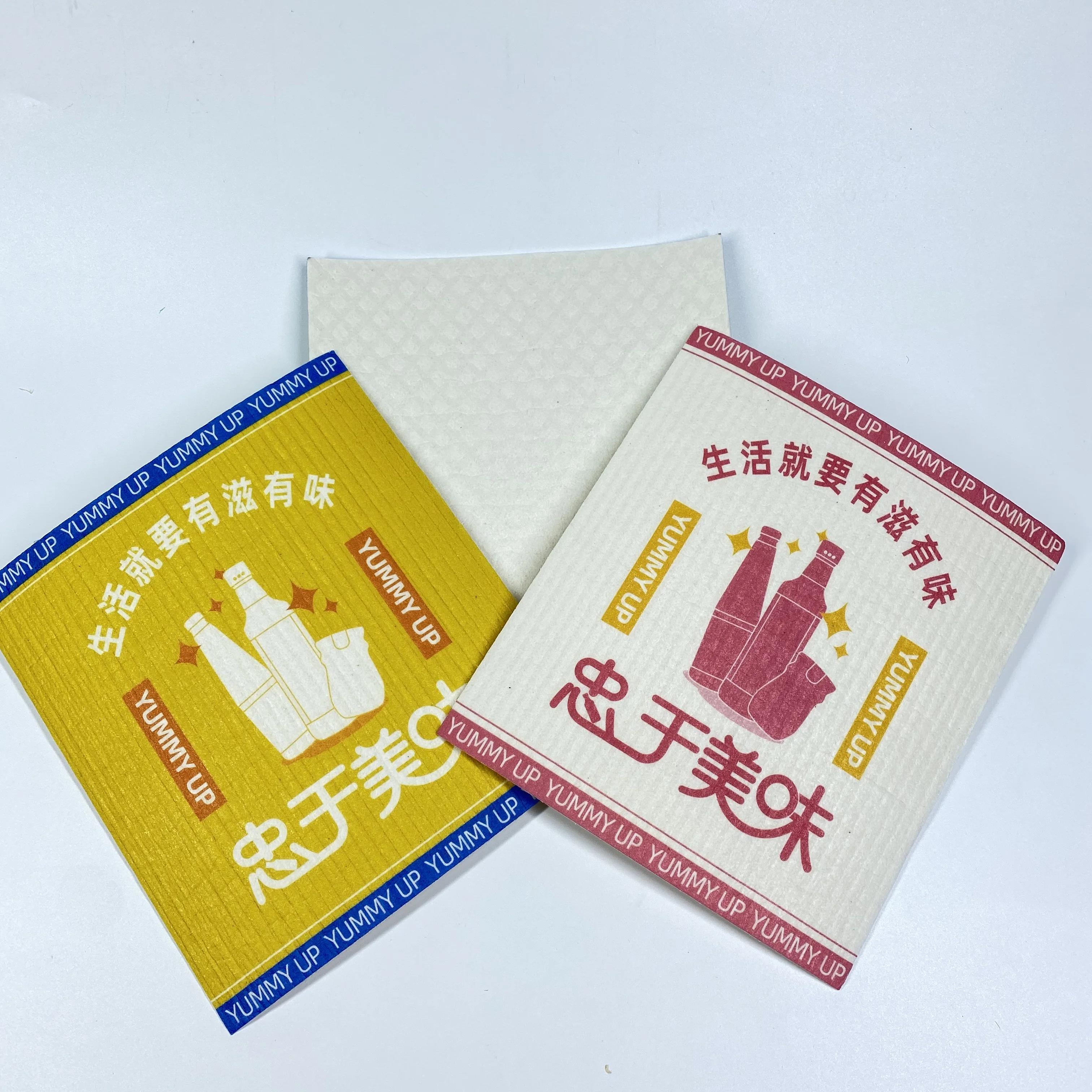 Eco Friendly Customized Printing Biodegradable Swedish Dishcloth Cellulose Sponge Cloth