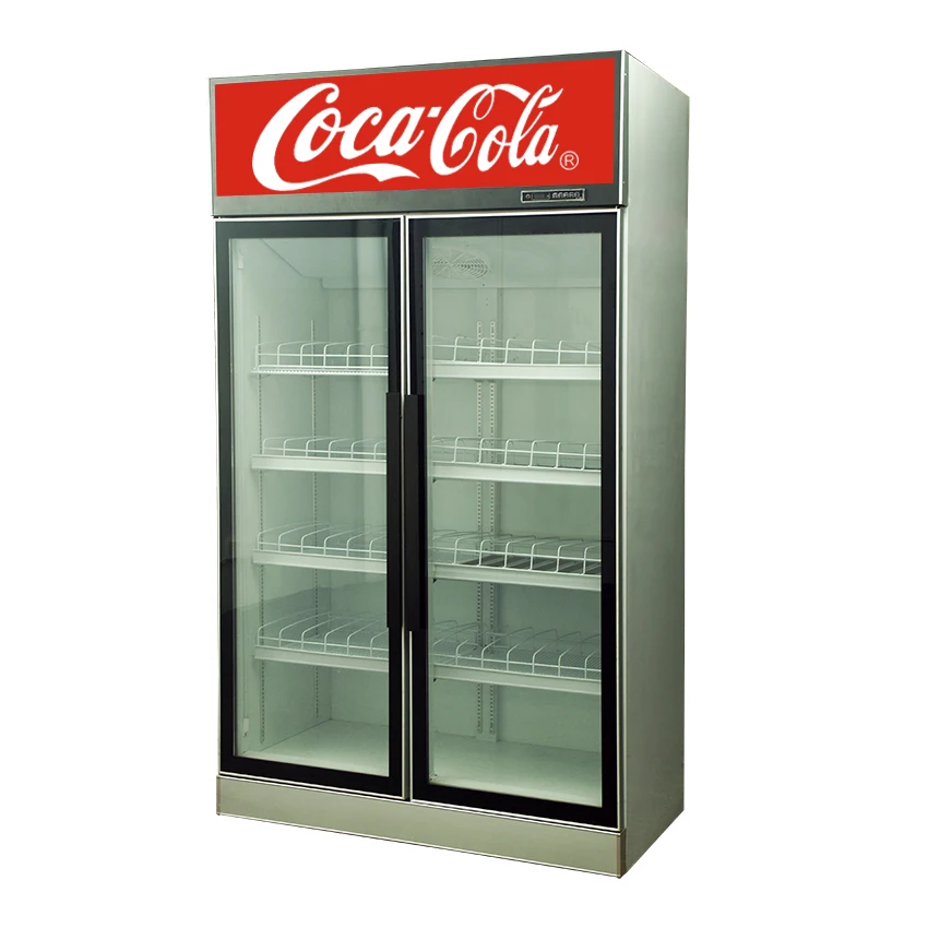 Supermarket commercial double temperature refrigerator Beverage cooler Glass door Pepsi refrigerator display freezer