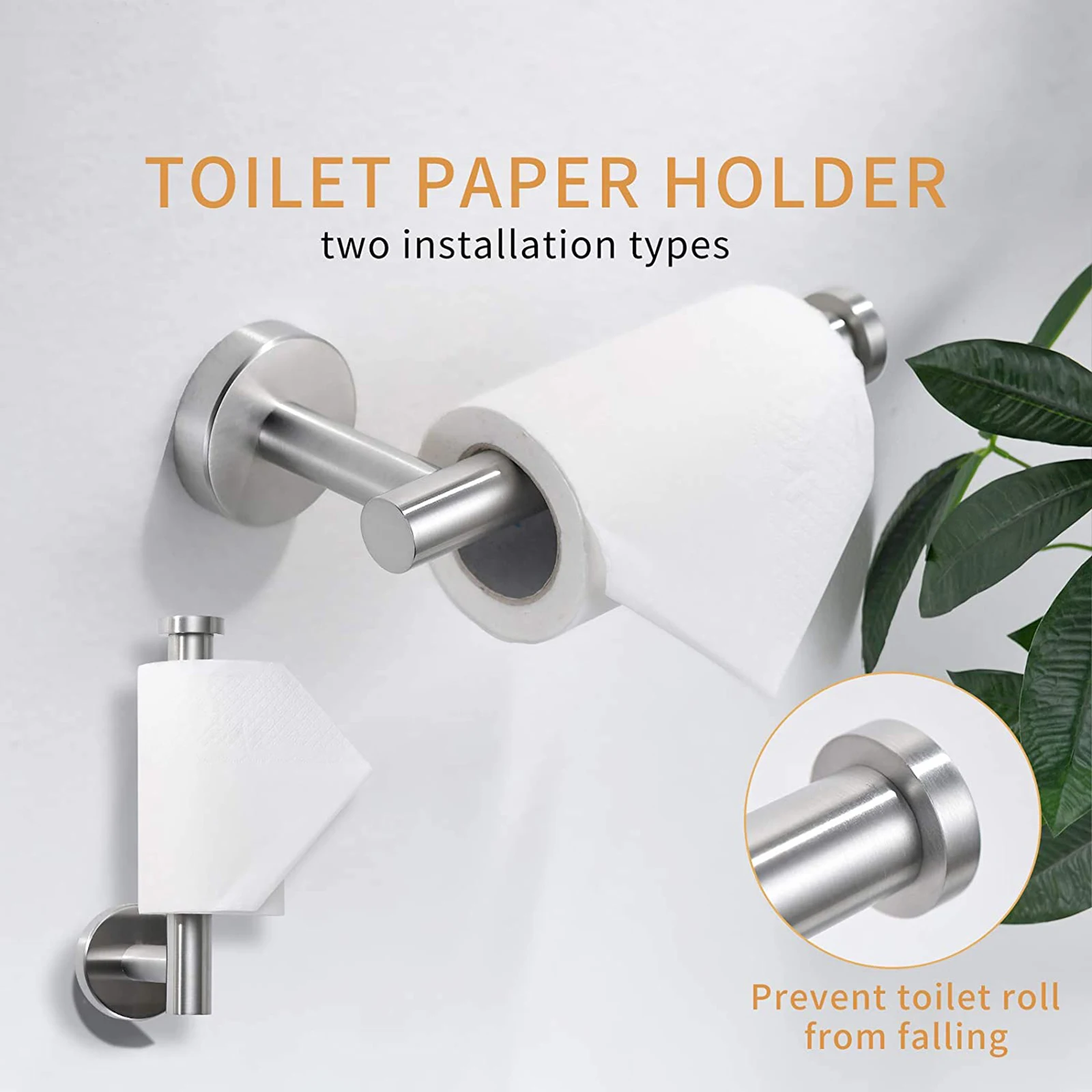 Fapully Hihg Quality Stainless Steel 2 Pack 4 Piece Bathroom Hardware Set Towel Bar,Toilet Paper Holder,Towel Hook