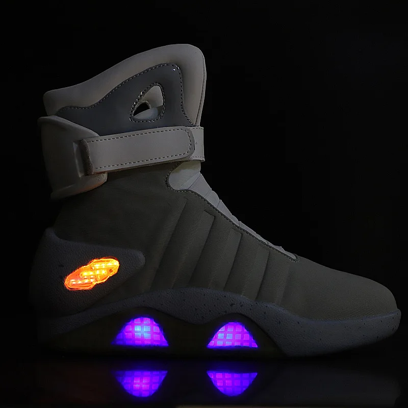 2022 Original High Quality Three Mode Usb Charging Led High Top Basketball Sneakers Back To Future Shoes