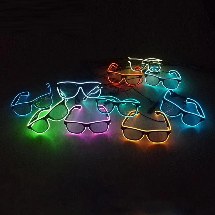 Flashing Glasses EL Wire LED Glasses Glowing Party Supplies Lighting Novelty Gift Bright Light Festival Party Glow Sunglasses