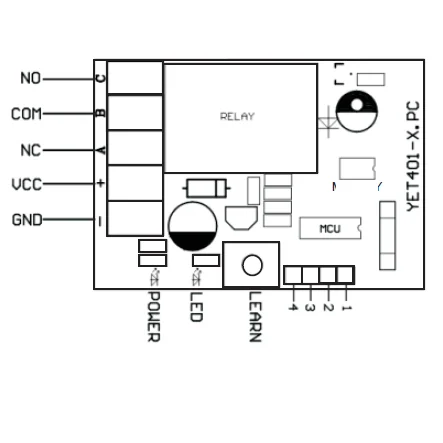 YET401PC 433.92mhz universal garage door rf wireless 868mhz remote control opener duplicator key for decoder