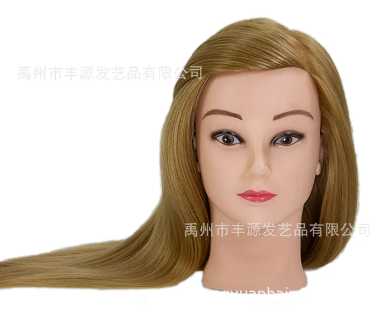 Real Hair Blonde Color Gold Blonde 27 Mannequin Head Hairdresser Training Head Manikin Cosmetology Doll Head