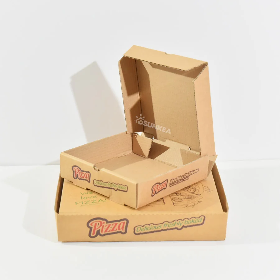 6/7/8/9/10/11/12/13 inch Flute Corrugated Custom Printed Food Packaging italian Pizza Box