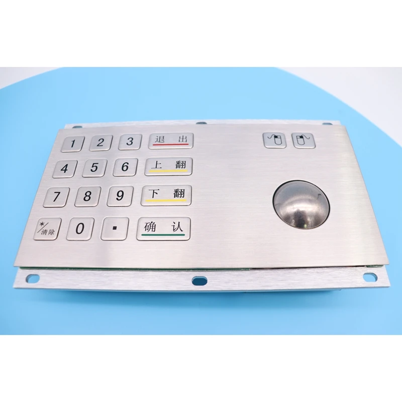 
Superior quality hot sale 18 Keys IP65 waterproof Industrial Keyboard stainless steel trackball with integrated numeric keypad 