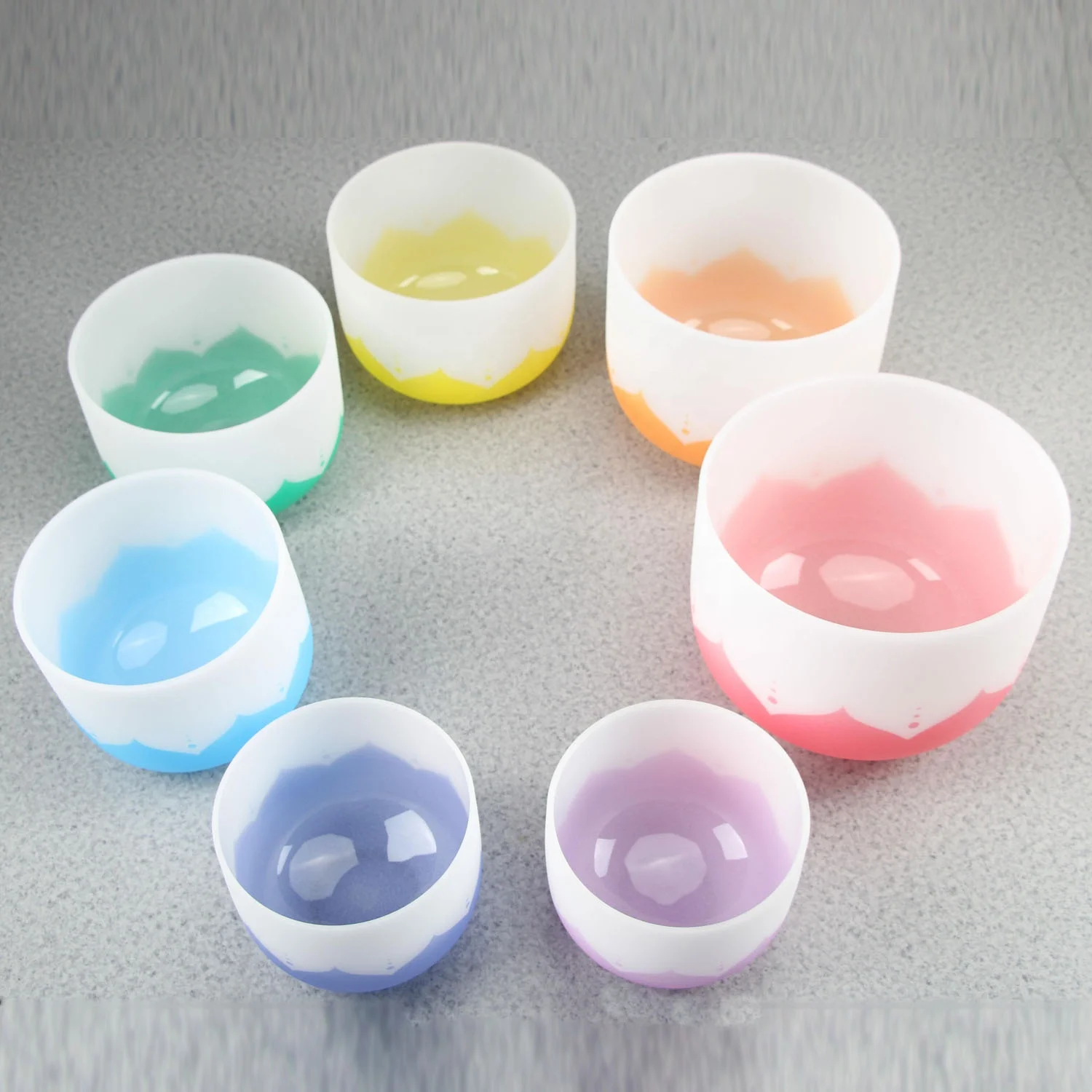 432 440 528hz engraved chakra set flower of life quartz rod sillicon rings singing bowl singing bowl bag singing bowl set chakra