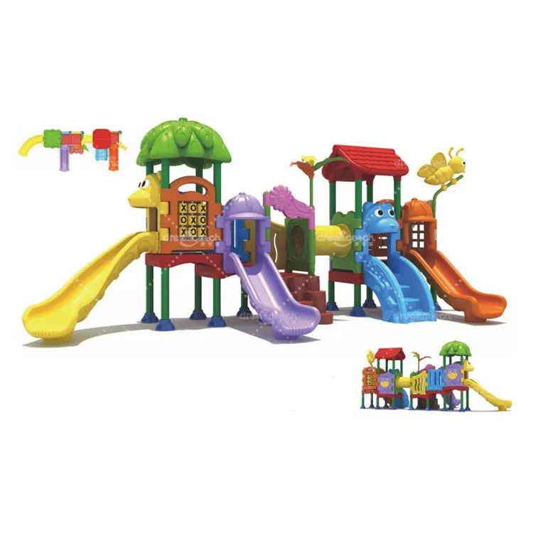 Dream Catch daycare small plastic slide equipment set kids outdoor playground for sale
