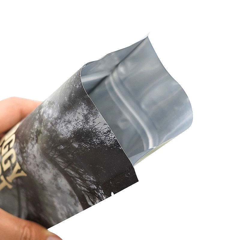 Matte Black Zip Lock Pouch Wholesale Reusable Custom Logo Zipper Printed Plastic aluminum foil Matte Black Ziplock packaging Bag