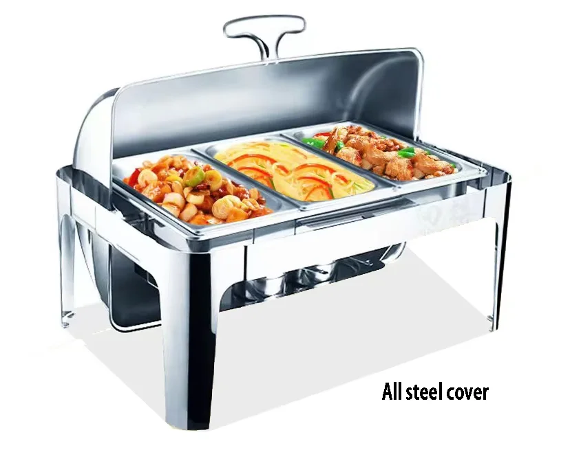 Customizable 13.5 liters High capacity 1/2/3Multi grid stainless steel chafing dishes for catering