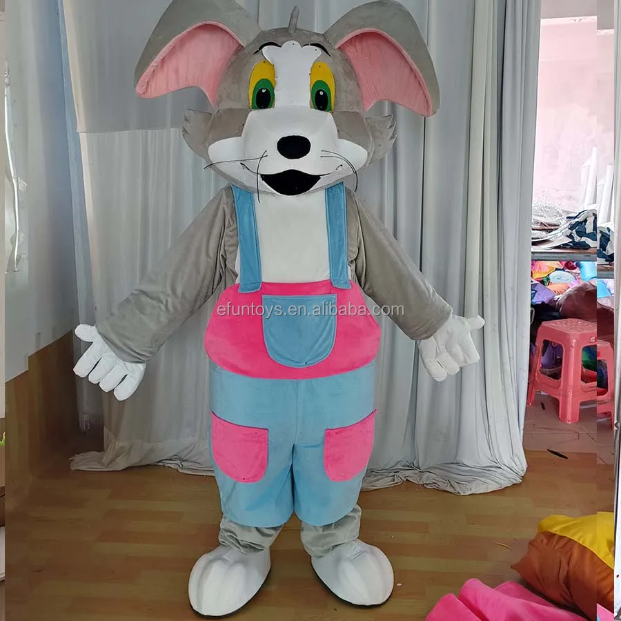 Efun MOQ 1 PC professional custom tom And Jerry Mouse Mascot Adult Cartoon  Cosplay Film Character Costume For Halloween Party