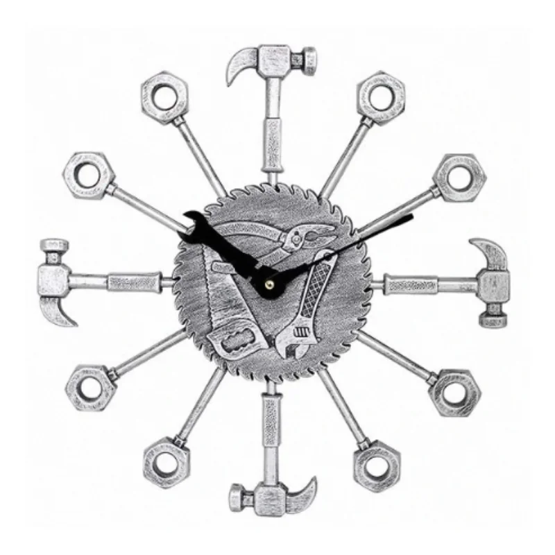 New Creative Modern Design Wrench Shape Personalized Decorative Wall Clock Large Wall Clock