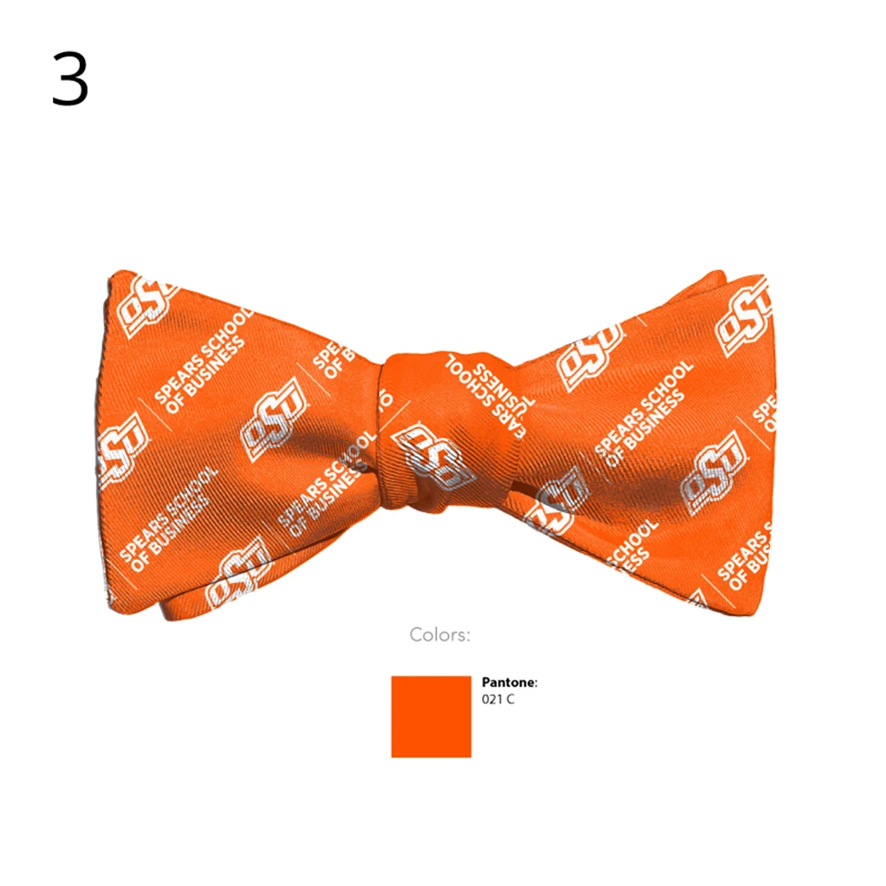 Wholesale Orange Microfiber School Bow tie Jacquard Woven Bow Tie Banded Bowtie Polyester Pre-tied Bowtie