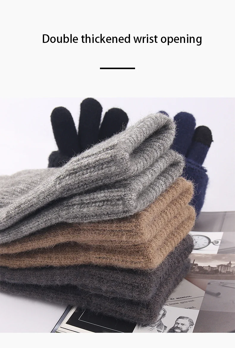 Japan Korea Style 2024 New Cheap Adult Warm Unisex Acrylic Lady Jacquard Touch Screen Gloves Keep Warm Winter Gloves