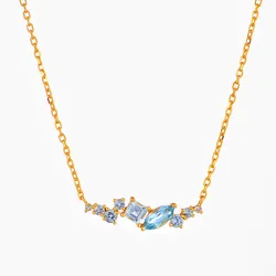 New Arrival YINSAKI 925 Sterling Silver Blue Topaz Pendant Necklace 14k 18k Gold Plated Mystic Topaz Necklace